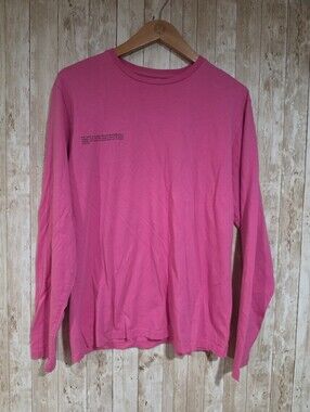 PANGAIA Organic Cotton Jersey Logo Long Sleeve Crew Neck T-Shirt Pink S